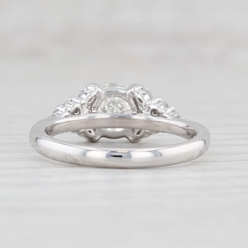 Light Gray New 1.33ctw Round Diamond Engagement Ring 14k White Gold Size 6.5 GIA