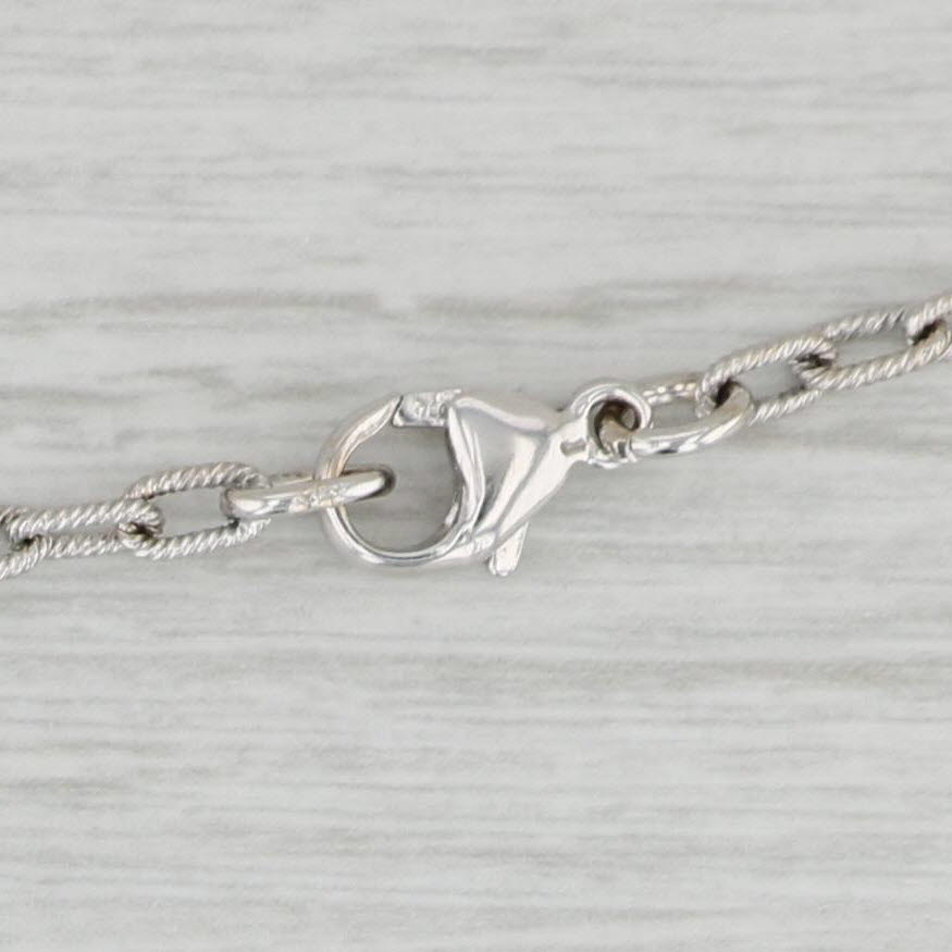 Gray 0.15ctw Diamond Cultured Pearl Pendant Necklace 18k White Gold 15.5" Cable Chain