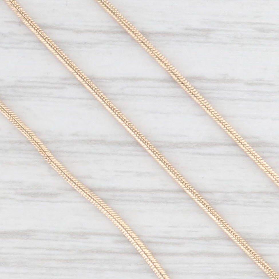 Light Gray Diamond Dog Pendant Necklace 10k Yellow Gold 18" Snake Chain