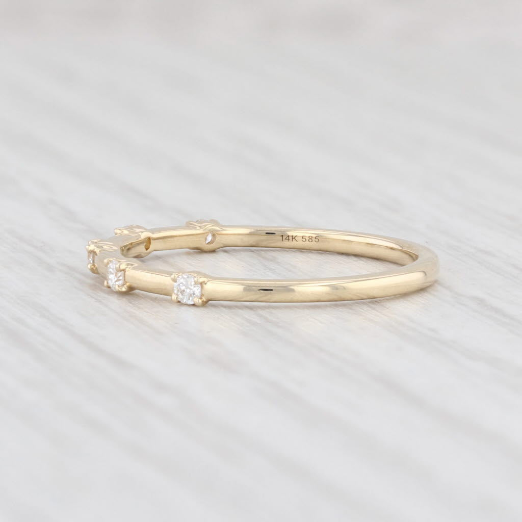 Light Gray New Diamond Band 14k Yellow Gold Size 6.5 Wedding Stackable Ring