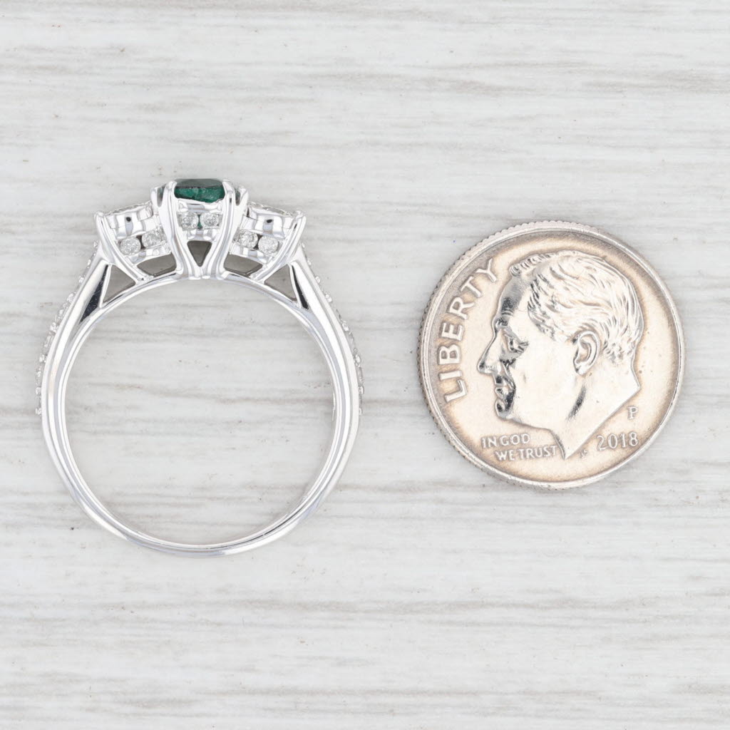 Light Gray Garnet Green Glass Doublet Ring 14k White Gold Size 7 Engagement