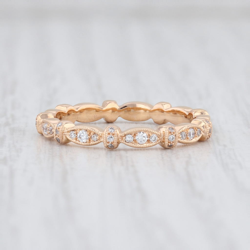 Light Gray New Beverley K 0.25ctw Diamond Eternity Ring 18k Rose Gold Stackable Band Sz 6.5