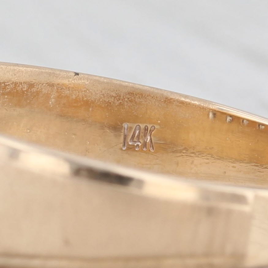 Tan 0.20ctw Diamond Men's Wedding Band 14k Yellow Gold Size 11.5 Ring