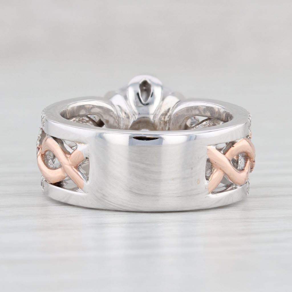 Light Gray 3.45ctw Round Cubic Zirconia Ring 14k Gold Size 6.5 Engagement Semi Mount