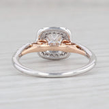 Light Gray New Princess Cubic Zirconia Halo Ring 14k Gold Sz 6.5 Engagement Cathedral Band