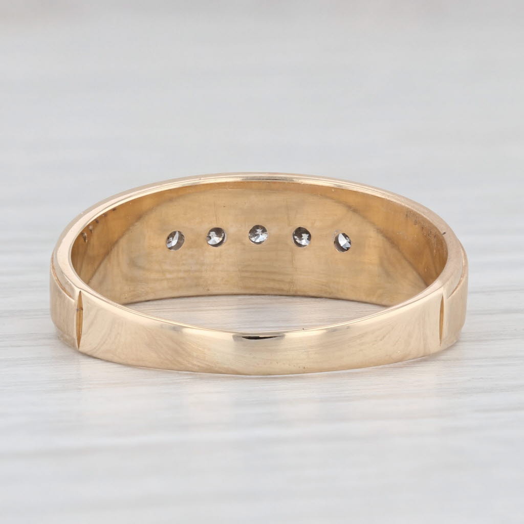 Light Gray 0.20ctw Diamond Men's Wedding Band 14k Yellow Gold Size 11.5 Ring