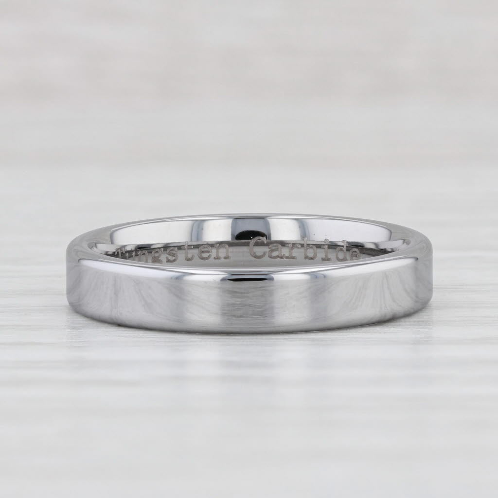 Light Gray New Polished Tungsten Carbide Ring Wedding Band Stackable Size 9