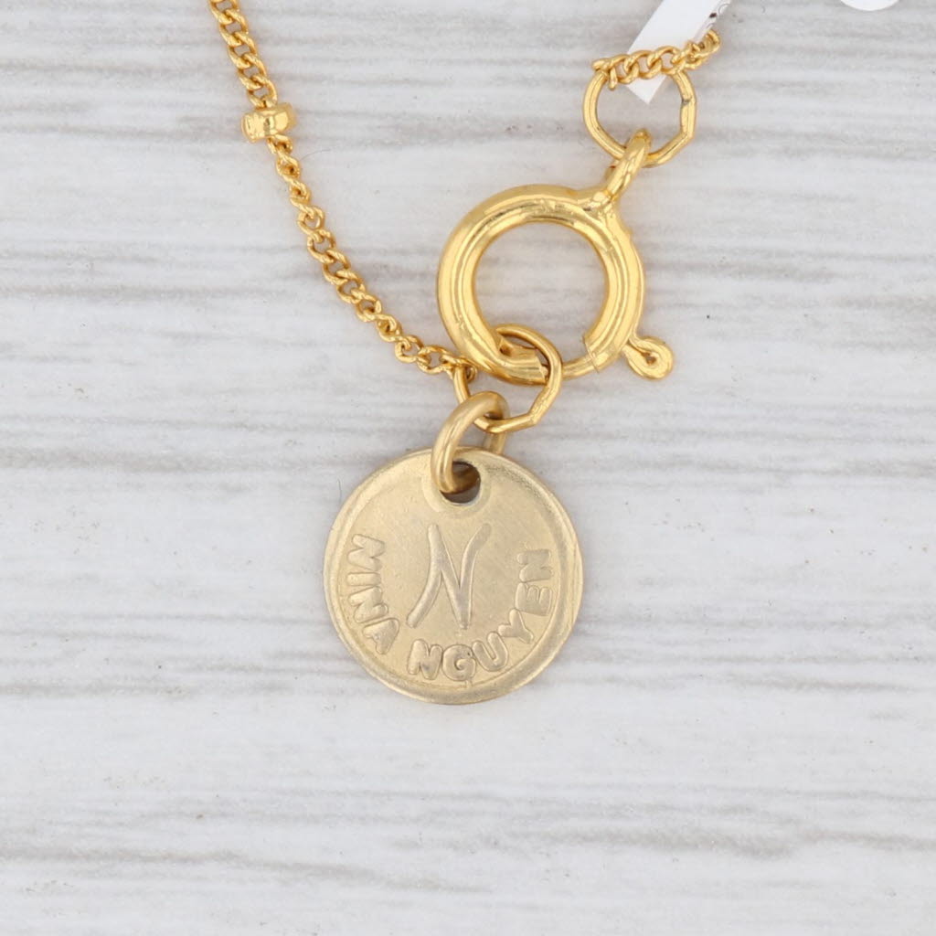 Light Gray New Nina Nguyen Blissful Amethyst Geode Pendant Necklace Sterling Gold Vermeil