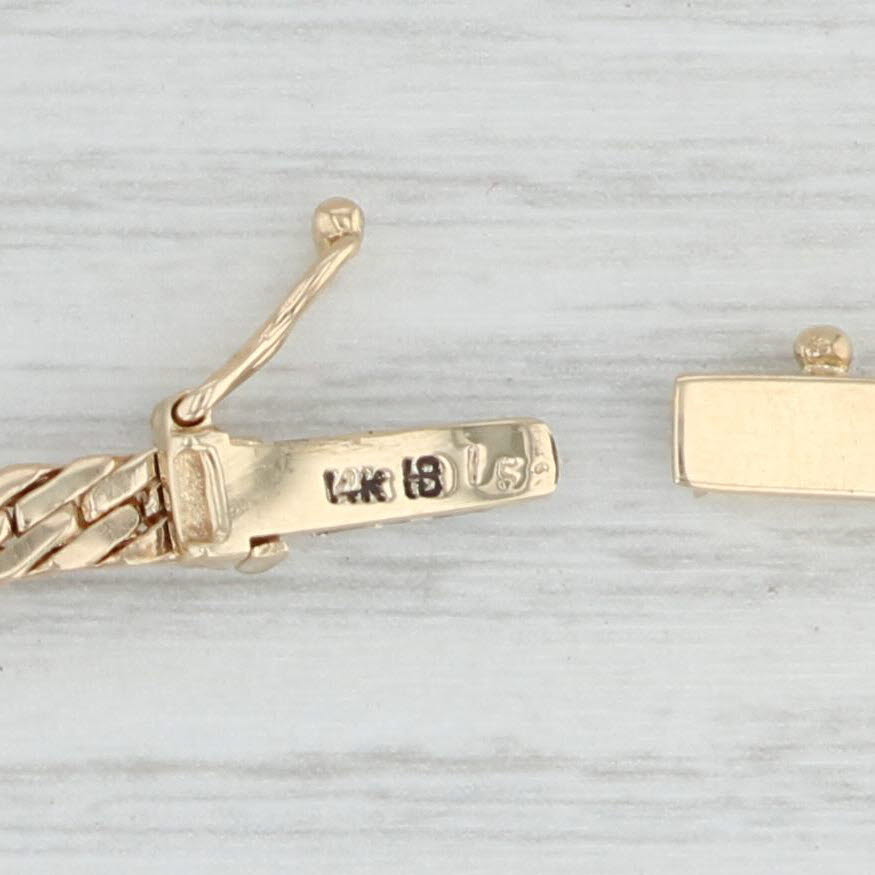 Light Gray 16" Omega Chain Necklace 14k Yellow Gold 7mm 2" Extension Included Italian