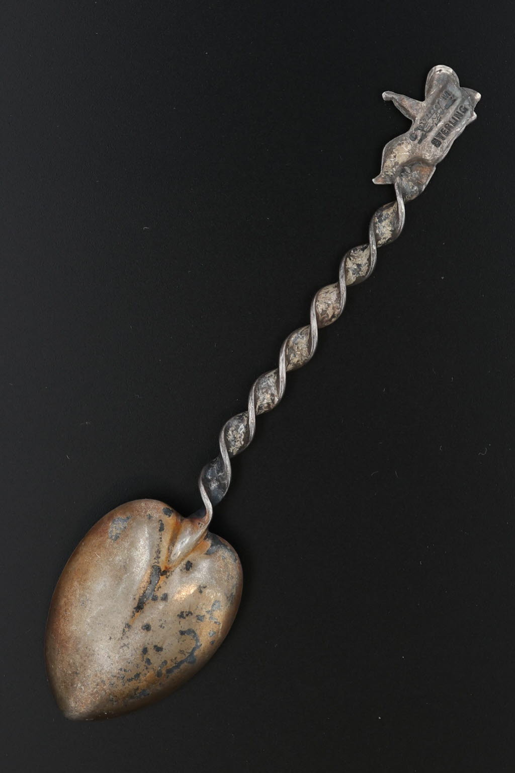 Black Louisville Kentucky Souvenir Spoon Sterling Silver Antique Figural Angel