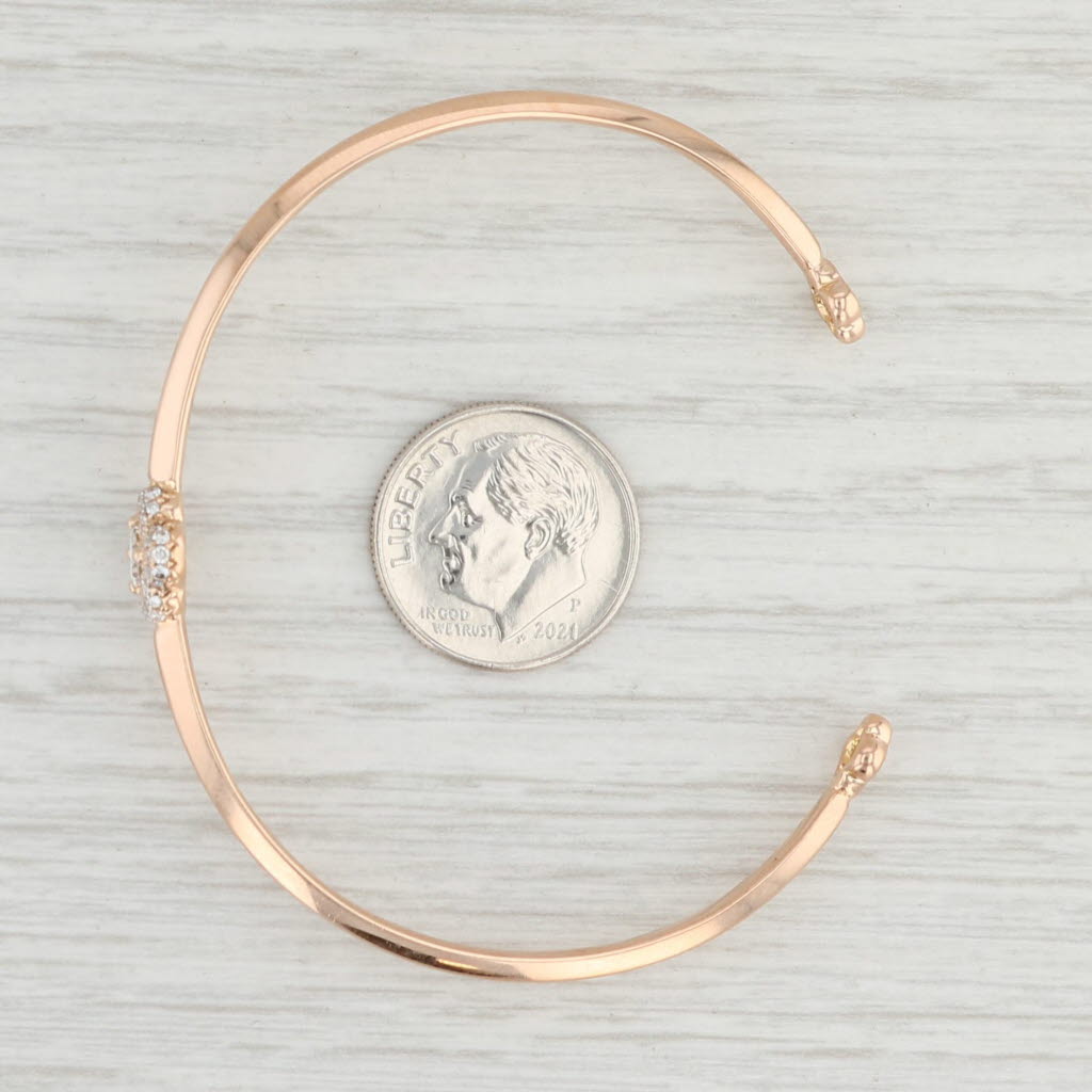 Light Gray 0.38ctw VS2 Diamond Cuff Bracelet 18k Rose Gold 6.25" Adjustable