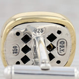 Gray David Yurman 0.26ctw Diamond Cable Cufflinks 18k Gold Sterling Silver