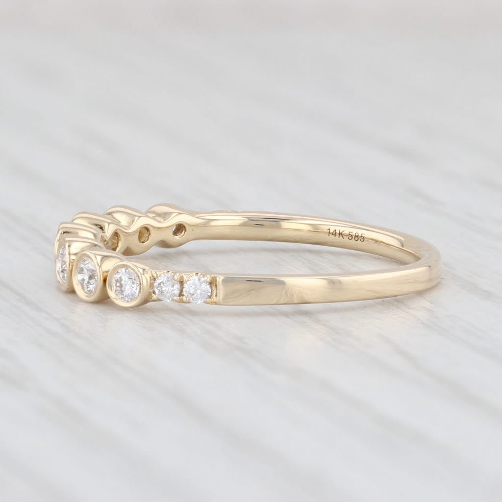 Light Gray New 0.30ctw Diamond Bubbles Ring 14k Yellow Gold Size 7 Stackable Wedding Band
