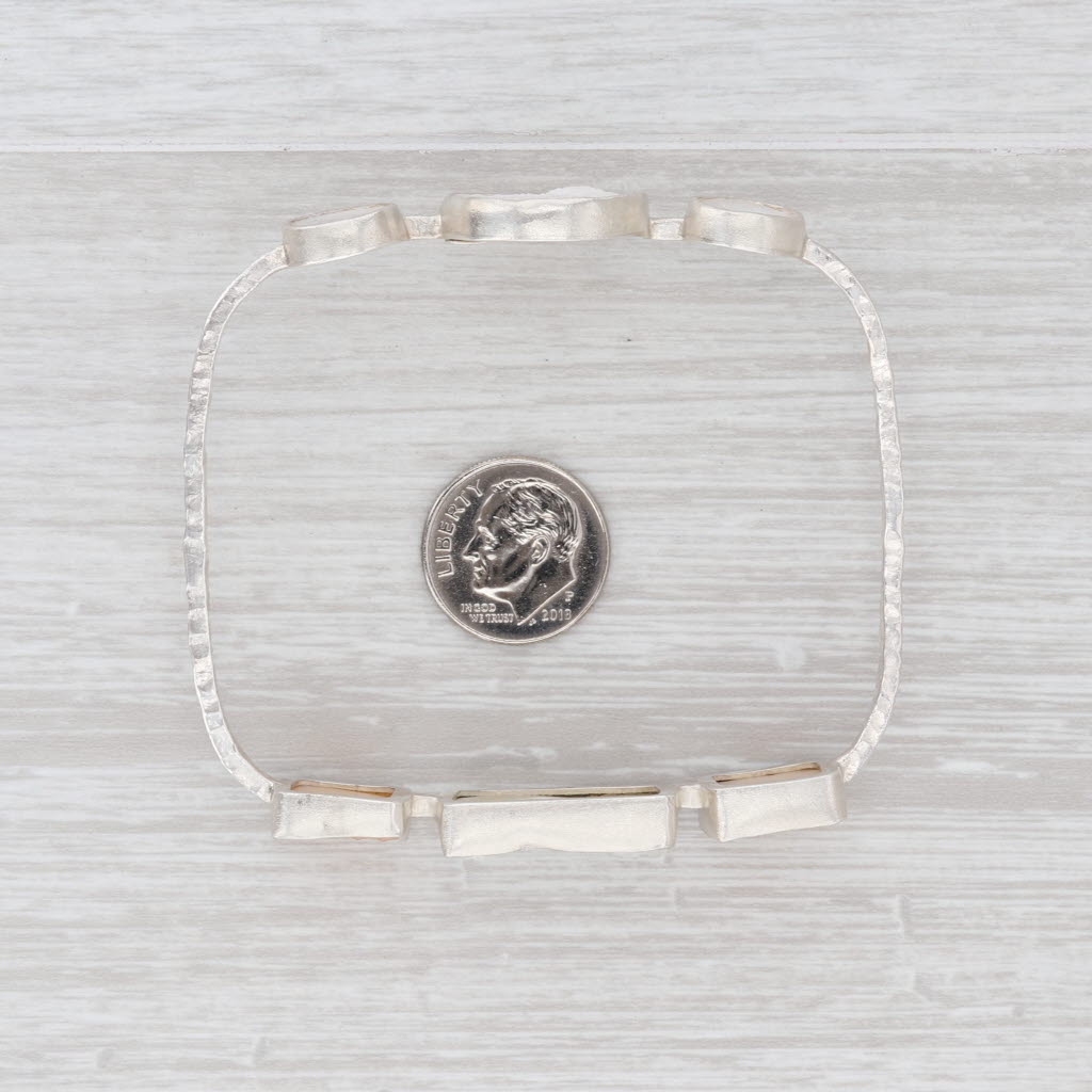 Light Gray New Nina Nguyen Sand Druzy Quartz Bangle Bracelet Hammered Sterling Silver
