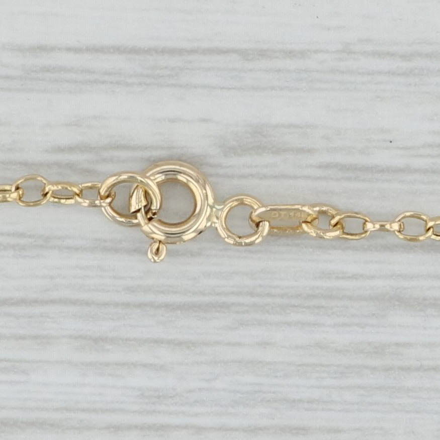 Gray 14k Rose Gold Heart Pendant Yellow Gold Necklace 17.5" Rolo Chain Statement