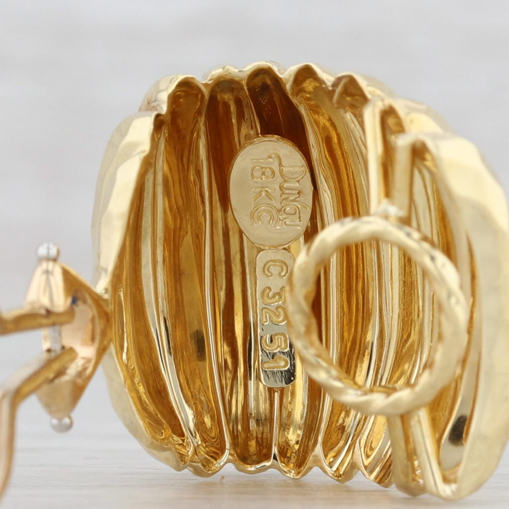 Gray Henry Dunay Scalloped Earrings 18k Yellow Gold Non-Pierced Clip-On