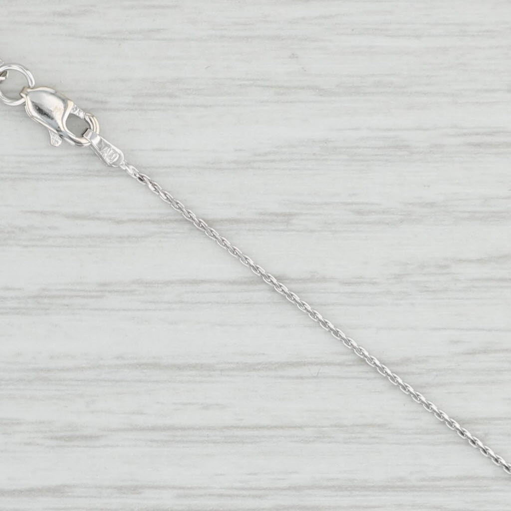 Light Gray 29.5" Wheat Chain Necklace 14k White Gold 0.8mm Lobster Clasp