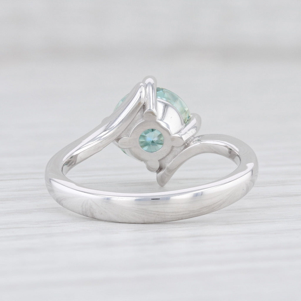 Light Gray New Moissanite Solitaire Ring 14k White Gold Sz 6.75 Round Brilliant Engagement