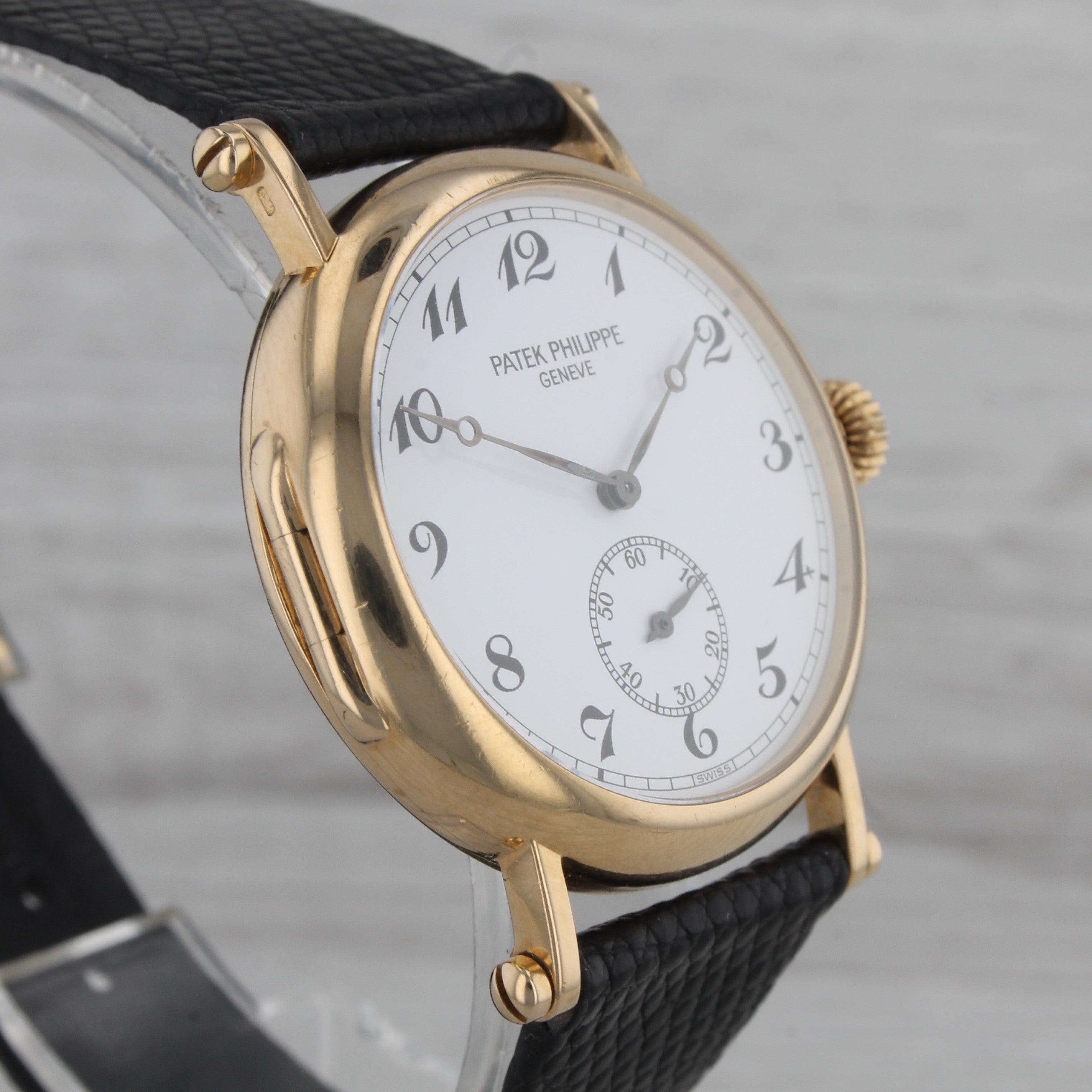 Dark Gray Patek Philippe 3960 Watch 18k Gold 150th Anniversary Calatrava Officer Serviced