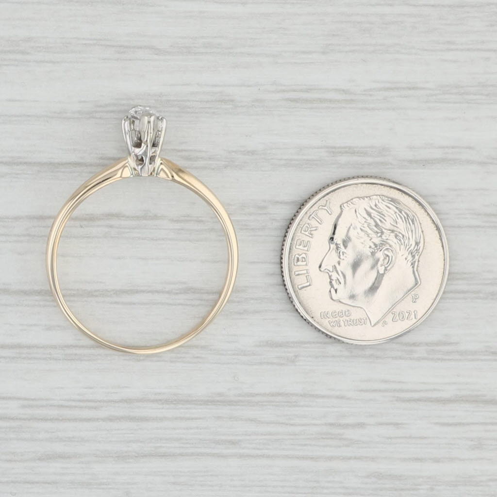 Light Gray 0.24ct Marquise Diamond Solitaire Engagement Ring 14k Yellow Gold Size 8