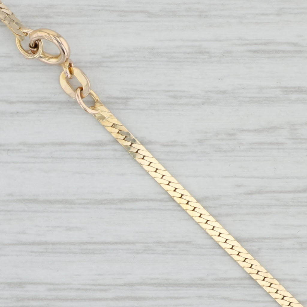 Light Gray 24" 2mm Herringbone Chain Necklace 14k Yellow Gold Italian