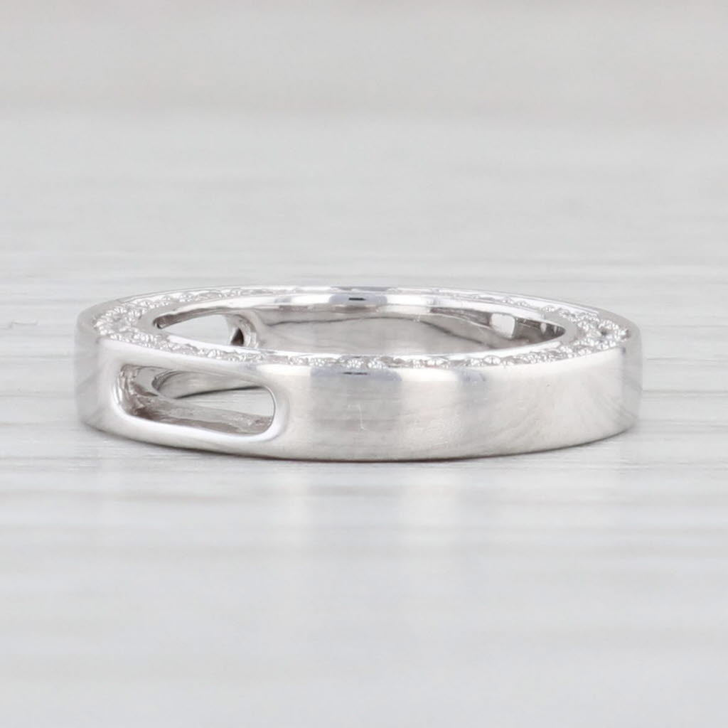 Light Gray Diamond Eternity Circle Pendant 14k White Gold Small Floating Drop
