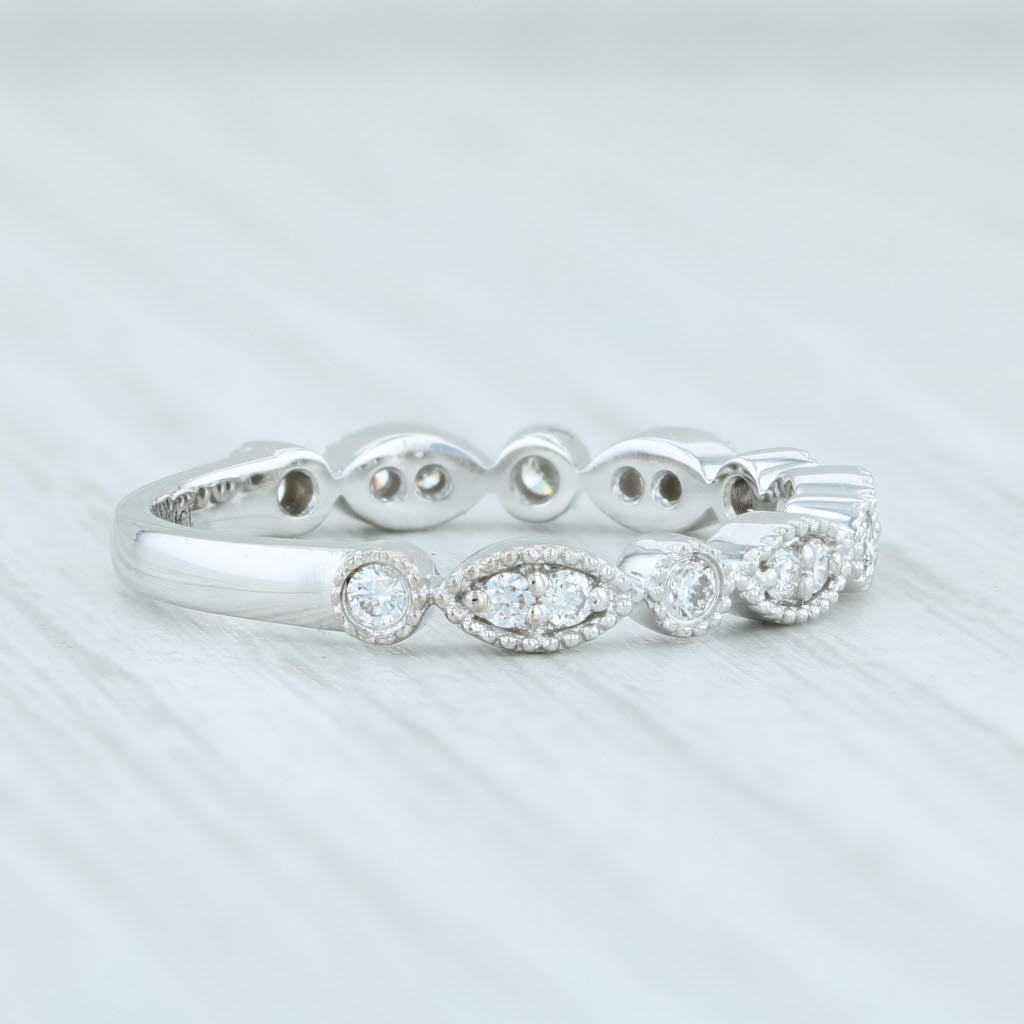 Light Gray New 0.24ctw Diamond Stackable Ring 14k White Gold S 6.5 Wedding Anniversary Band