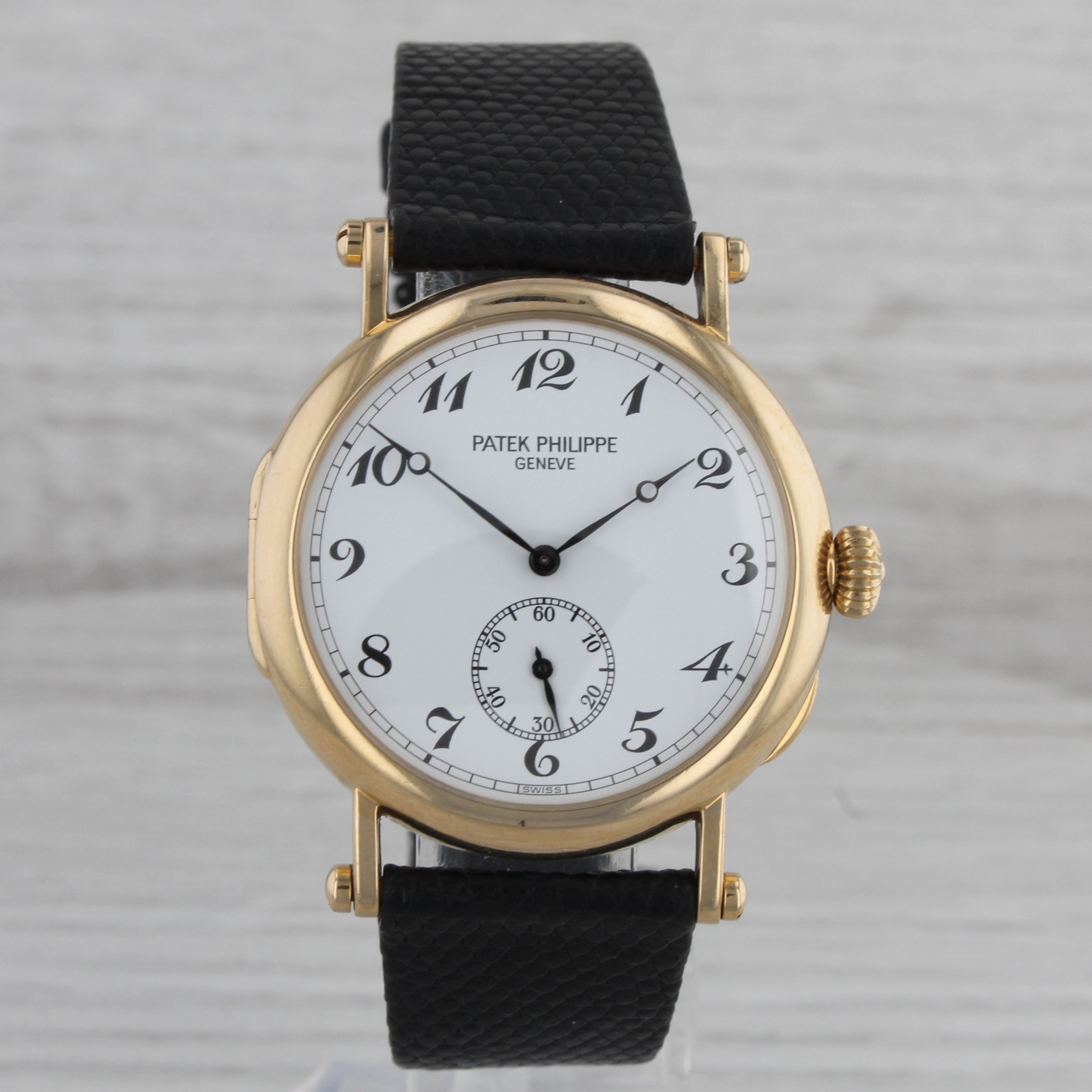 Gray Patek Philippe 3960 Watch 18k Gold 150th Anniversary Calatrava Officer Serviced