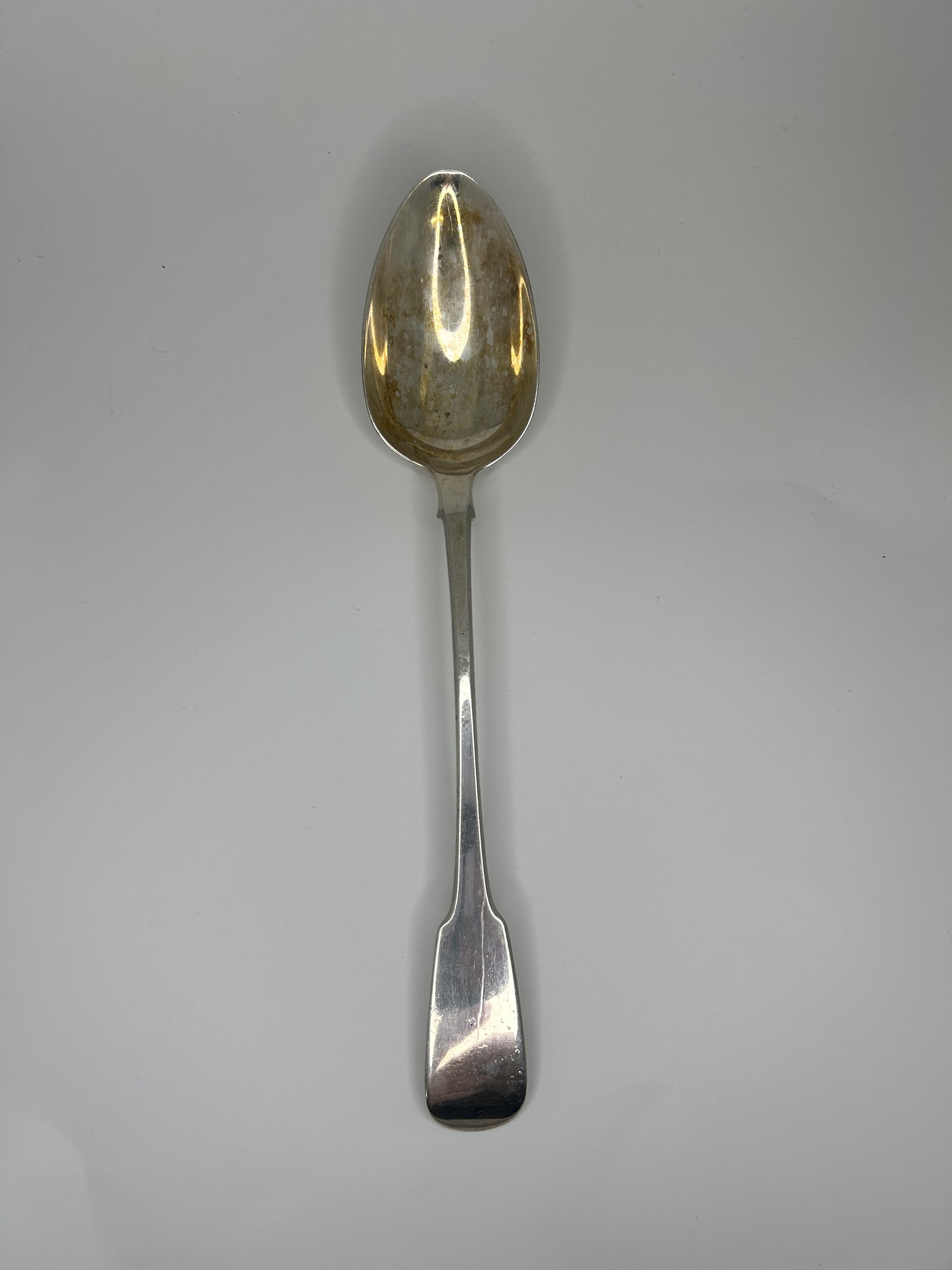 Dark Gray 12" Large Serving Spoon Sterling Silver London 1816 Antique Fine Dining