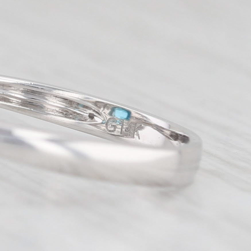 Light Gray New 2.97ctw Blue Zircon Diamond Halo Ring 14k White Gold Size 7 Engagement