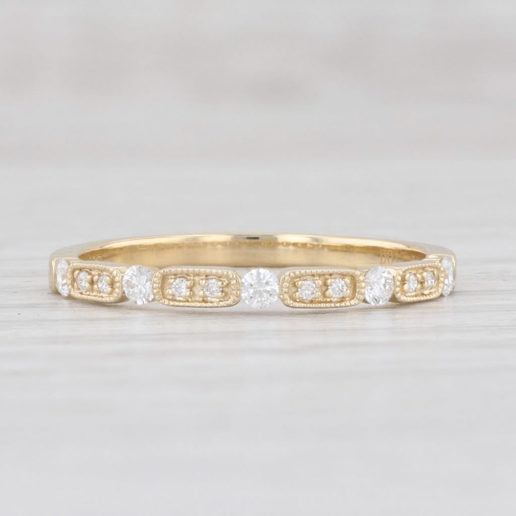 Light Gray New VS2 Diamond Stacking Ring 14k Yellow Gold Size 6.75 Wedding Band Stackable