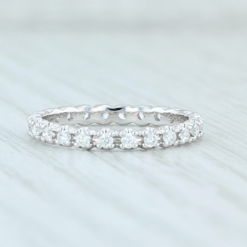 Light Gray New 0.46ctw Diamond Eternity Ring 14k White Gold Size 6 Wedding Stackable Band