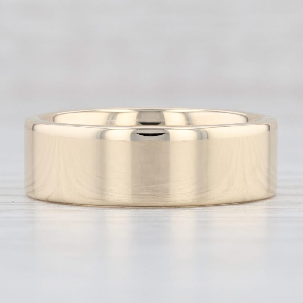 Light Gray Comfort Fit Wedding Band 14k Yellow Gold Size 9 Ring 7mm