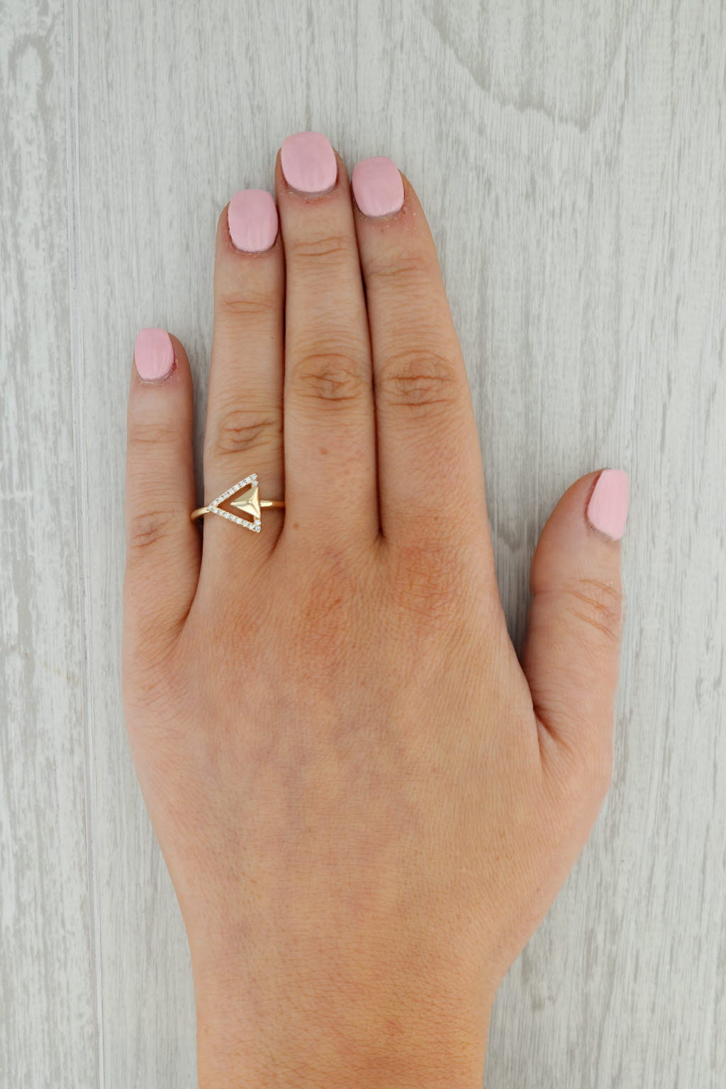 Gray Sophia Diamond Arrow Ring 14k Yellow Gold Size 6.75