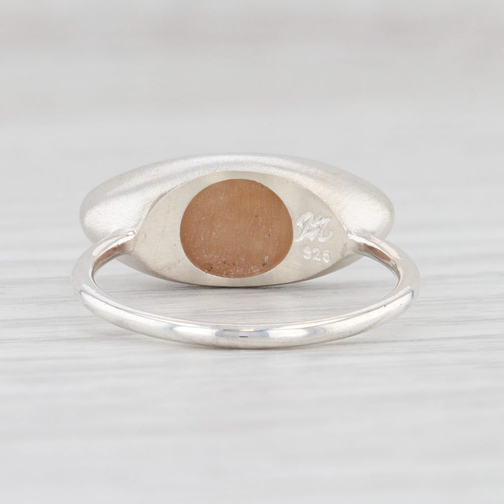 Light Gray New Nina Nguyen Sand Druzy Quartz Ring Size 7 Sterling Silver Solitaire