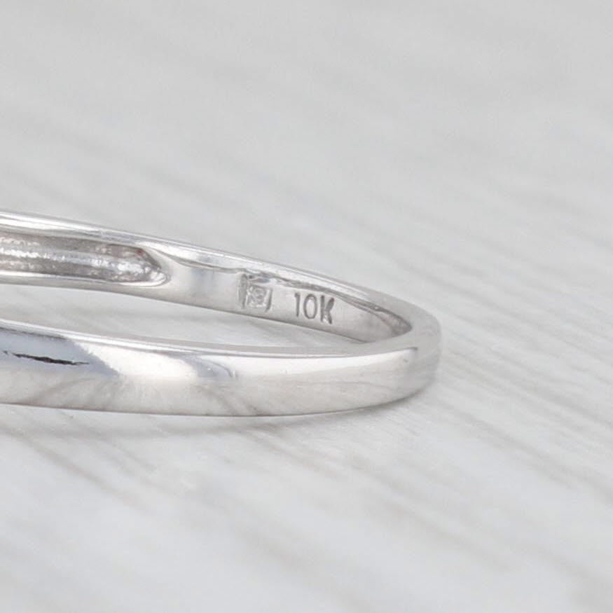 Light Gray 0.58ct Blue Topaz Heart Ring 10k White Gold Size 6.5 Diamond Accents