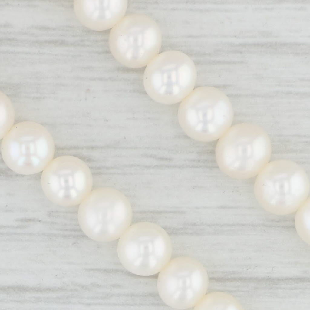 Light Gray Cultured Pearl Strand Necklace 14k Gold 18" 5mm