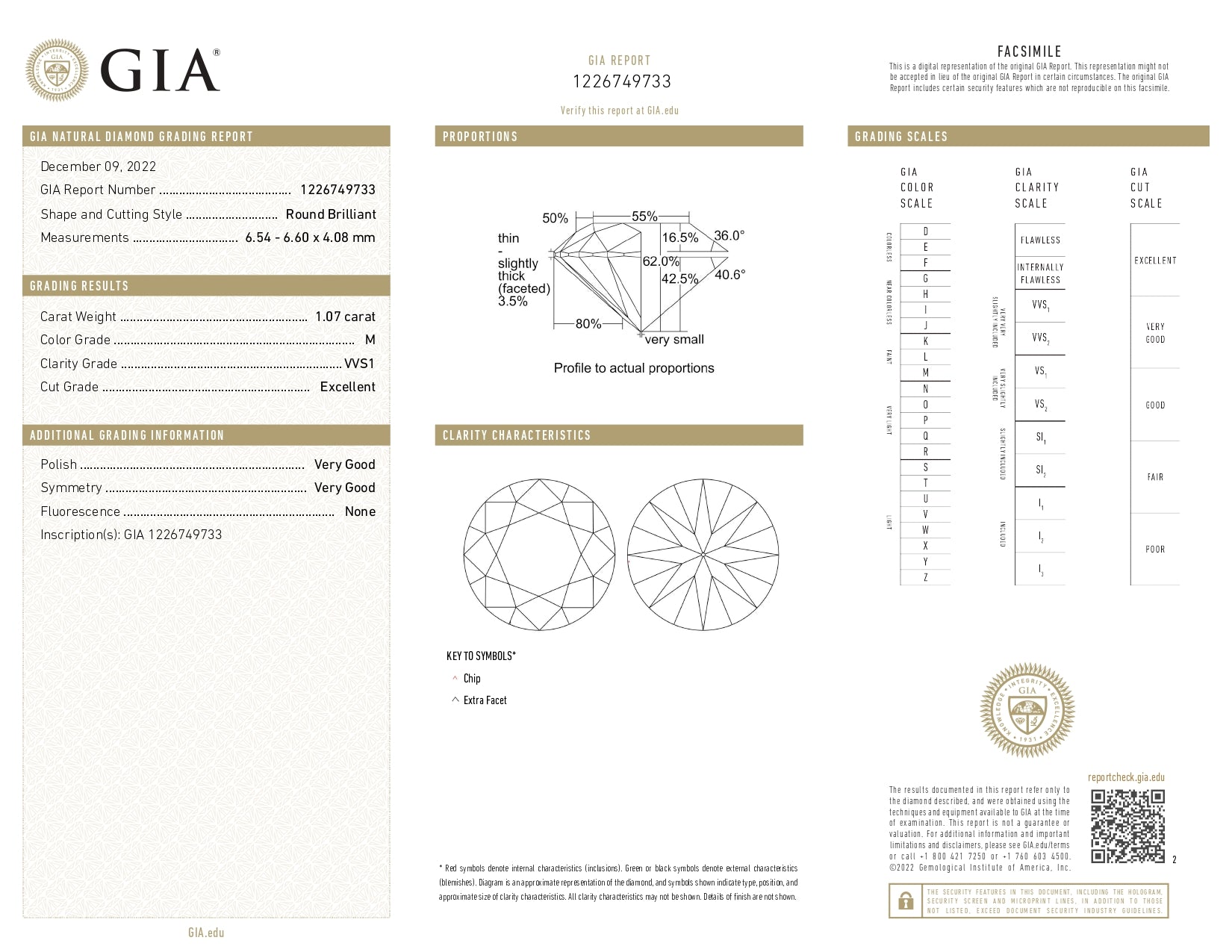 White Smoke 1.07ct Diamond Engagement Ring 14k Yellow Gold VVS1 GIA Round Solitaire Sz 7.25