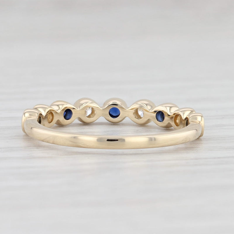 Light Gray New .32ctw Sapphire Diamond Stackable Ring 14k Yellow Gold Size 7 Stacking Band