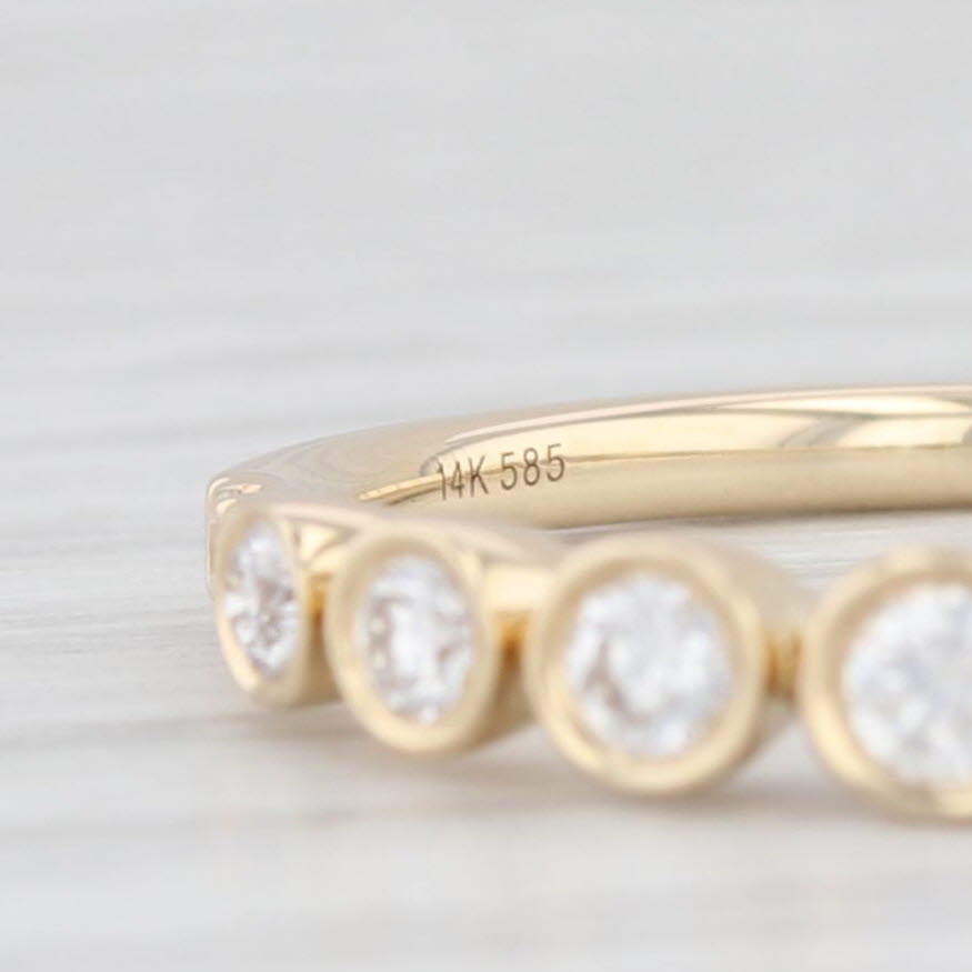 Light Gray New 0.30ctw Diamond Bubbles Ring 14k Yellow Gold Size 7 Stackable Wedding Band