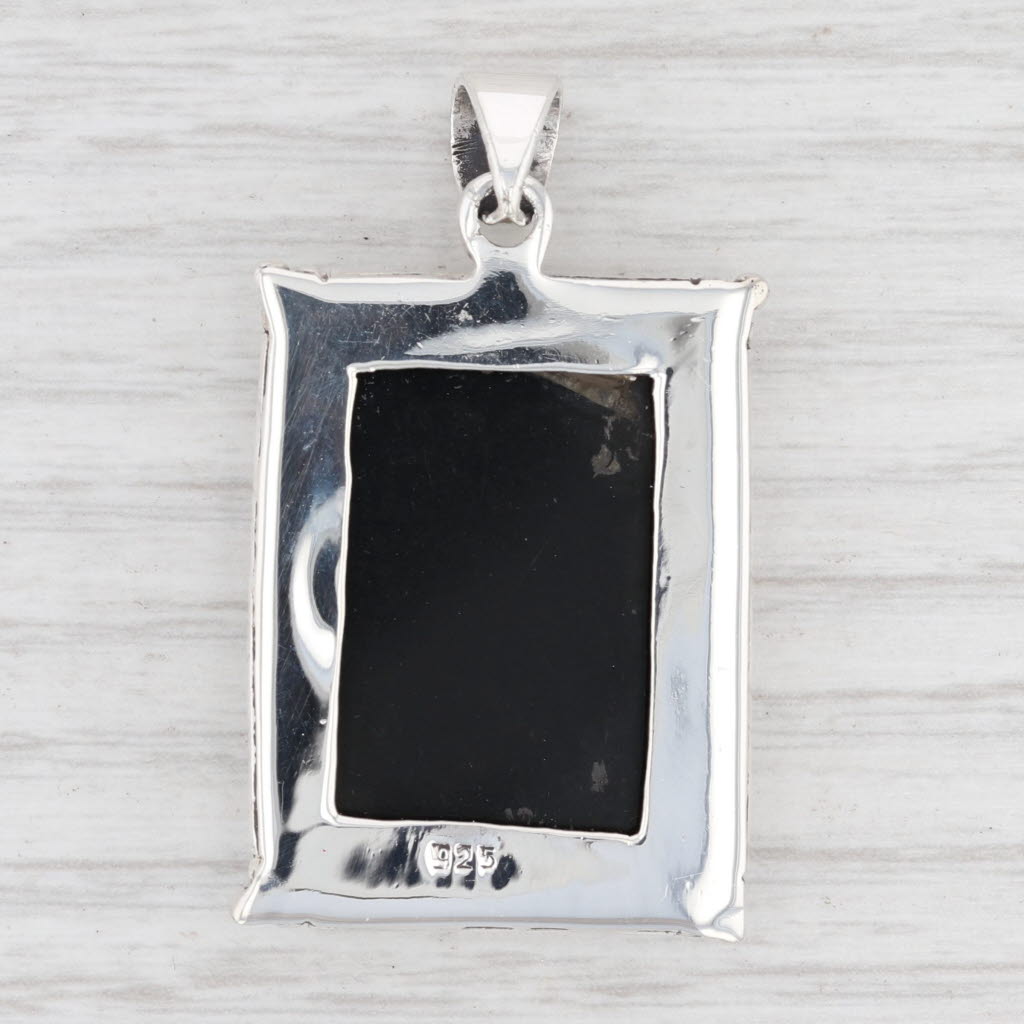 Light Gray New Onyx Statement Pendant 925 Sterling Silver B12756