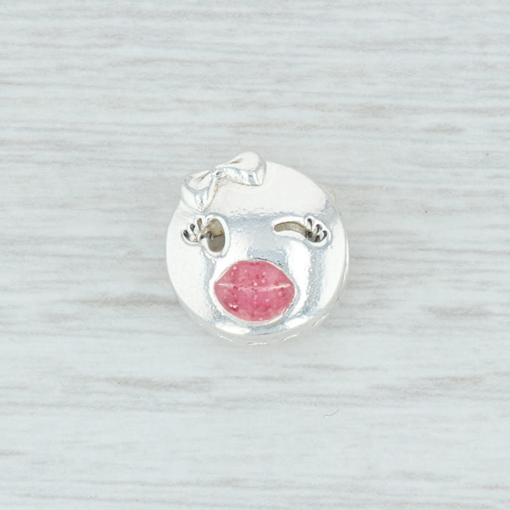 Light Gray New Authentic Pandora Playful Wink Pink Charm 797028EN161 Sterling Silver