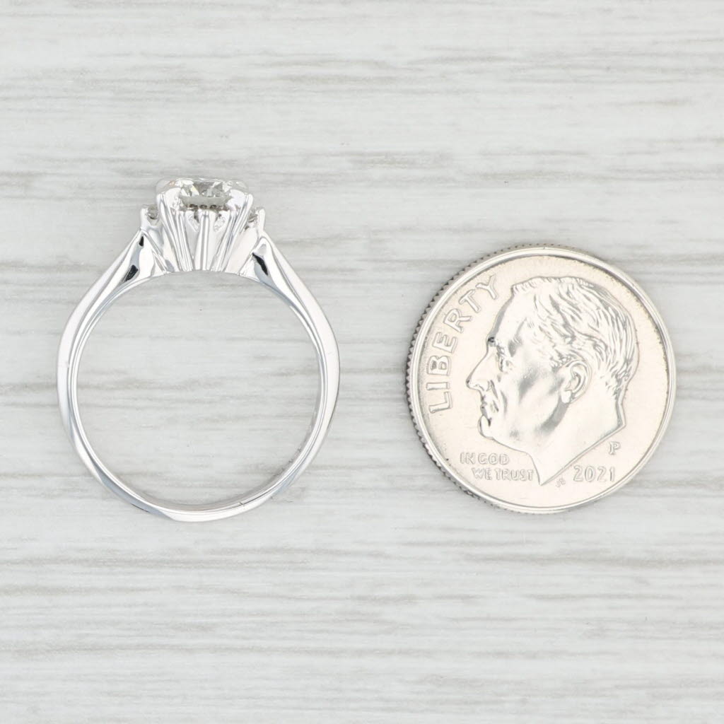 Light Gray 0.59ctw Round Diamond Solitaire Engagement Ring 14k White Gold Size 5