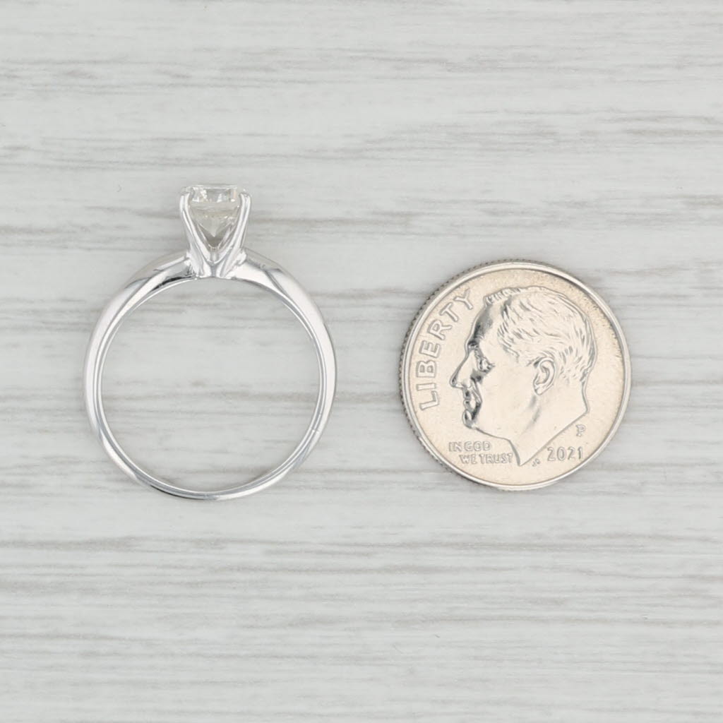 Light Gray New 0.88ct Round Diamond Solitaire Engagement Ring 14k White Gold Size 5.75