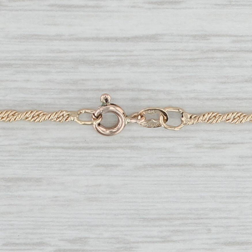 Light Gray 19.5" Woven Rope Chain Necklace 14k Yellow Gold 1.7mm