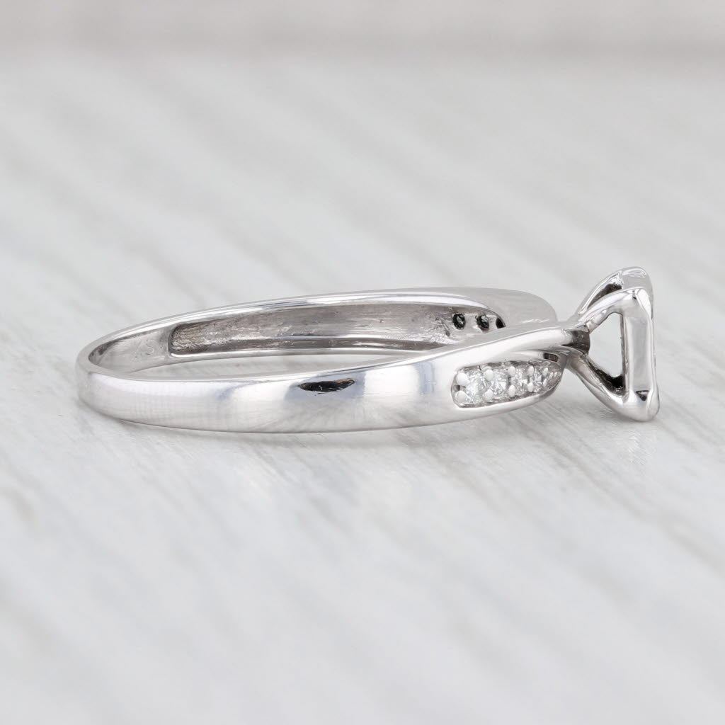 Light Gray 0.38ctw Princess Diamond Engagement Ring 10k White Gold Size 7.5