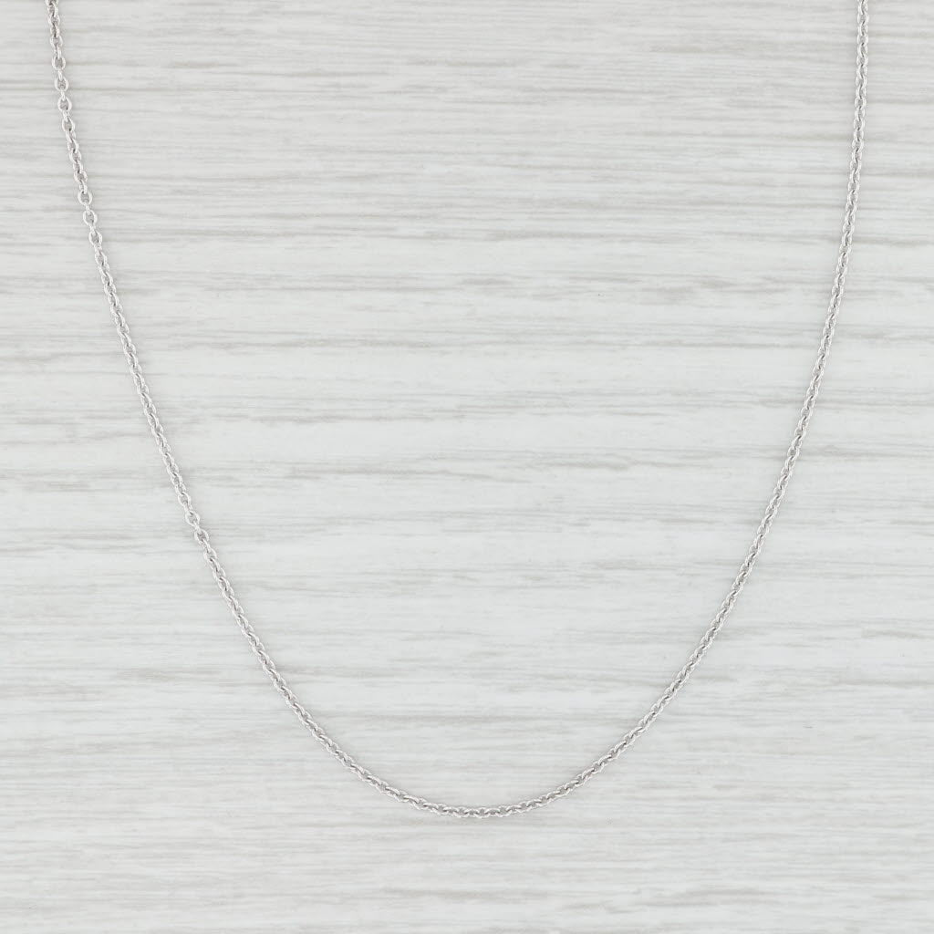Light Gray 18" Cable Chain Necklace 14k White Gold 1mm
