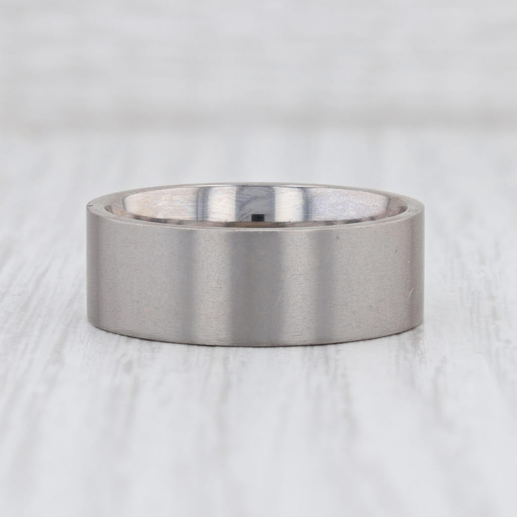 Light Gray New Men's Ring Wedding Band Size 10.25 Titanium