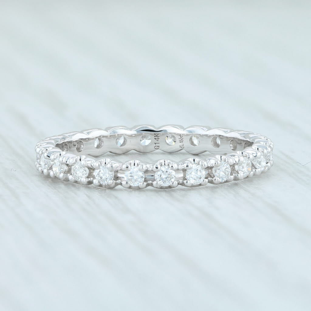 Light Gray New 0.46ctw Diamond Eternity Ring 14k White Gold Size 6 Wedding Stackable Band