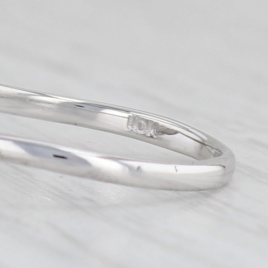Light Gray Cultured Pearl Hemtite Bypass Ring 10k White Gold Size 7 Glass Accents